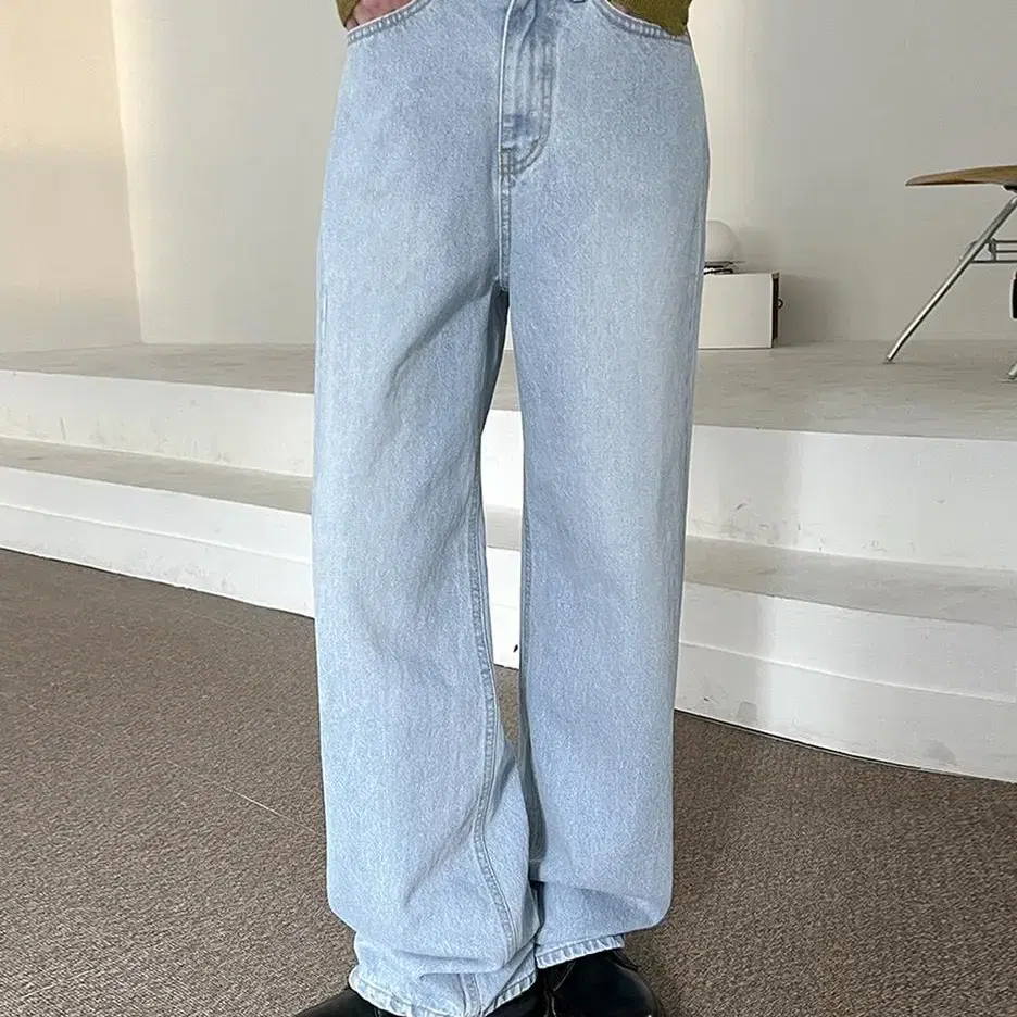 블랙업 [4만장판매] burt denim wide pants