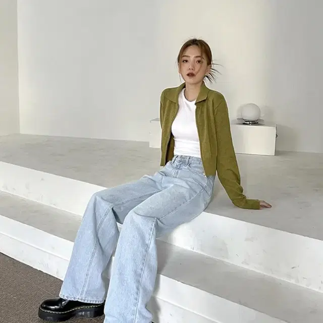 블랙업 [4만장판매] burt denim wide pants