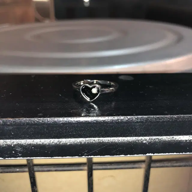 Vintage Black heart code ring