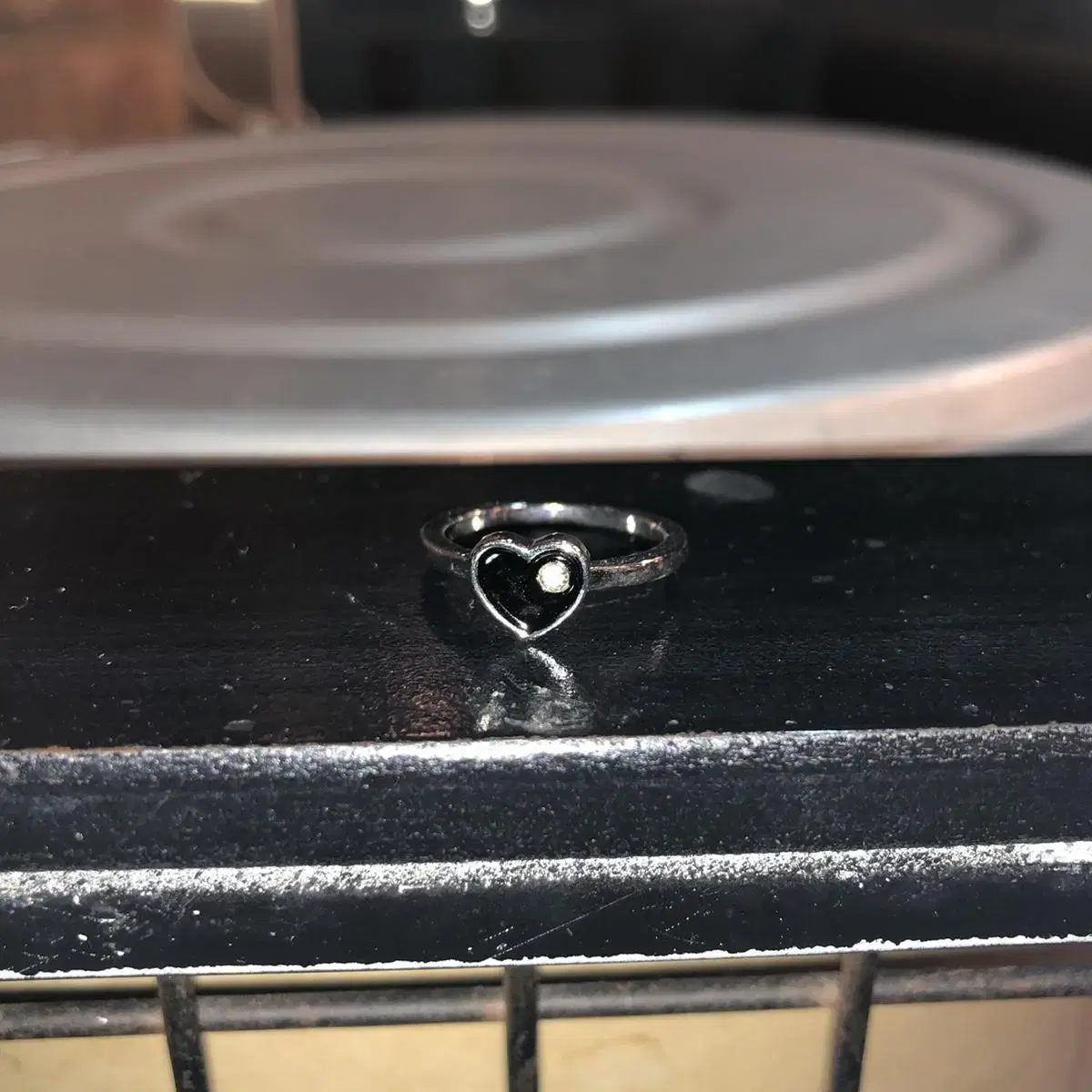 Vintage Black heart code ring