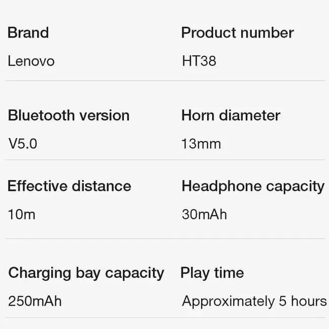 이어폰 정품 레노버 Lenove 오리지널 블루투스 5.0 이어폰