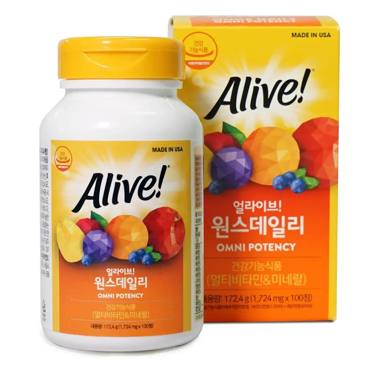 (무료배송)얼라이브 원스데일리 멀티비타민 1,724MG X 100정