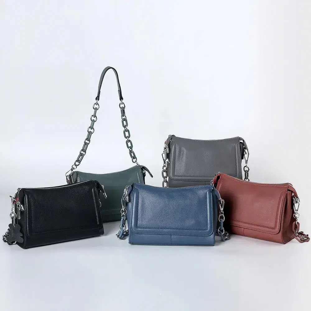 YB_CP0804 Cowhide Leather Shoulder Bag 5COLOR