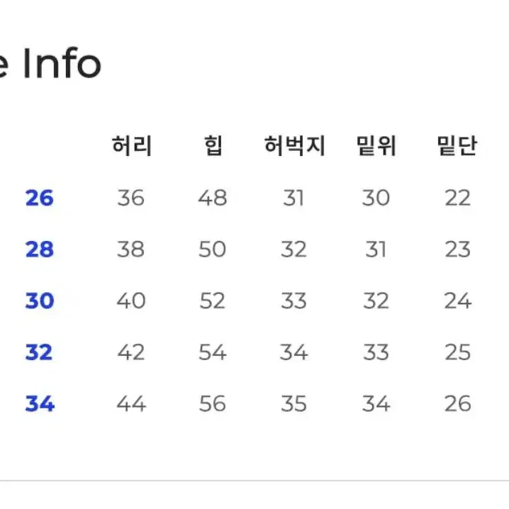 데케트 블루 워싱진 청바지 34 새제품