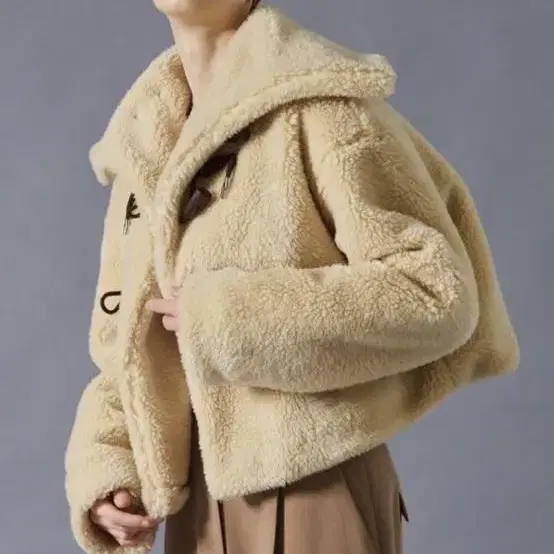 헤더먼트 wool shearling short jacket (beige)