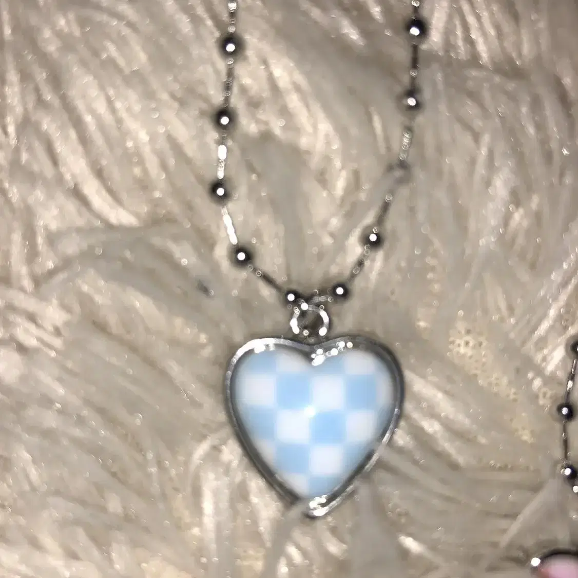 New product Checkerboard  heart neckla