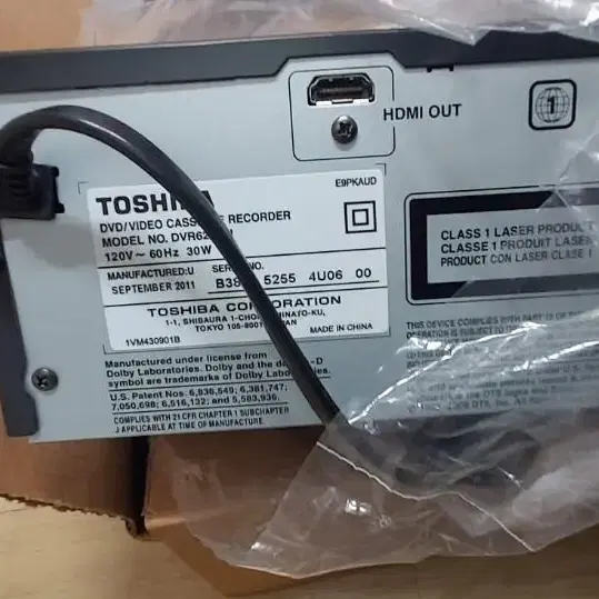 DVR620KU TOSHIBA 토시바 비디오 DVD 레코딩 플레이어