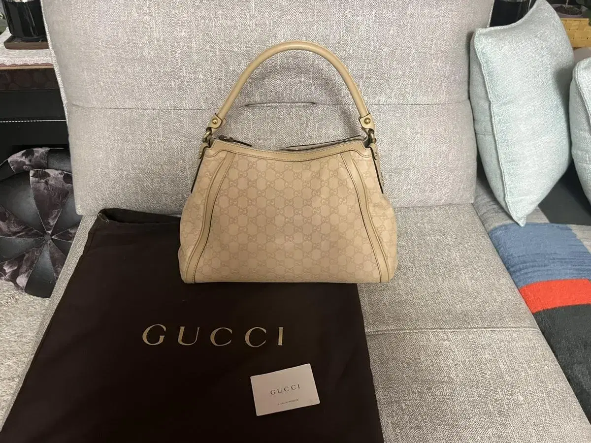 Gucci Shoulder Bag Large Genuine Cream Beige Vanilla Butter Color