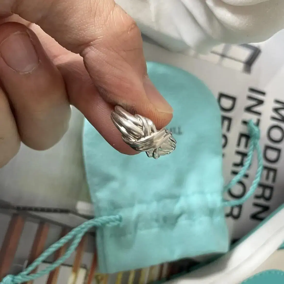 Tiffany & Co 남자 새끼 손가락 반지 (9-10호)