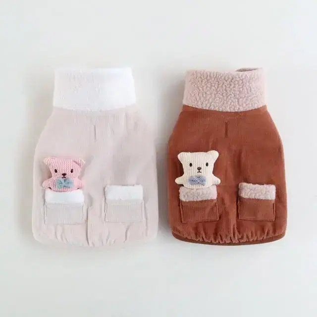 곰인형 골덴 조끼 S-XL 강아지옷