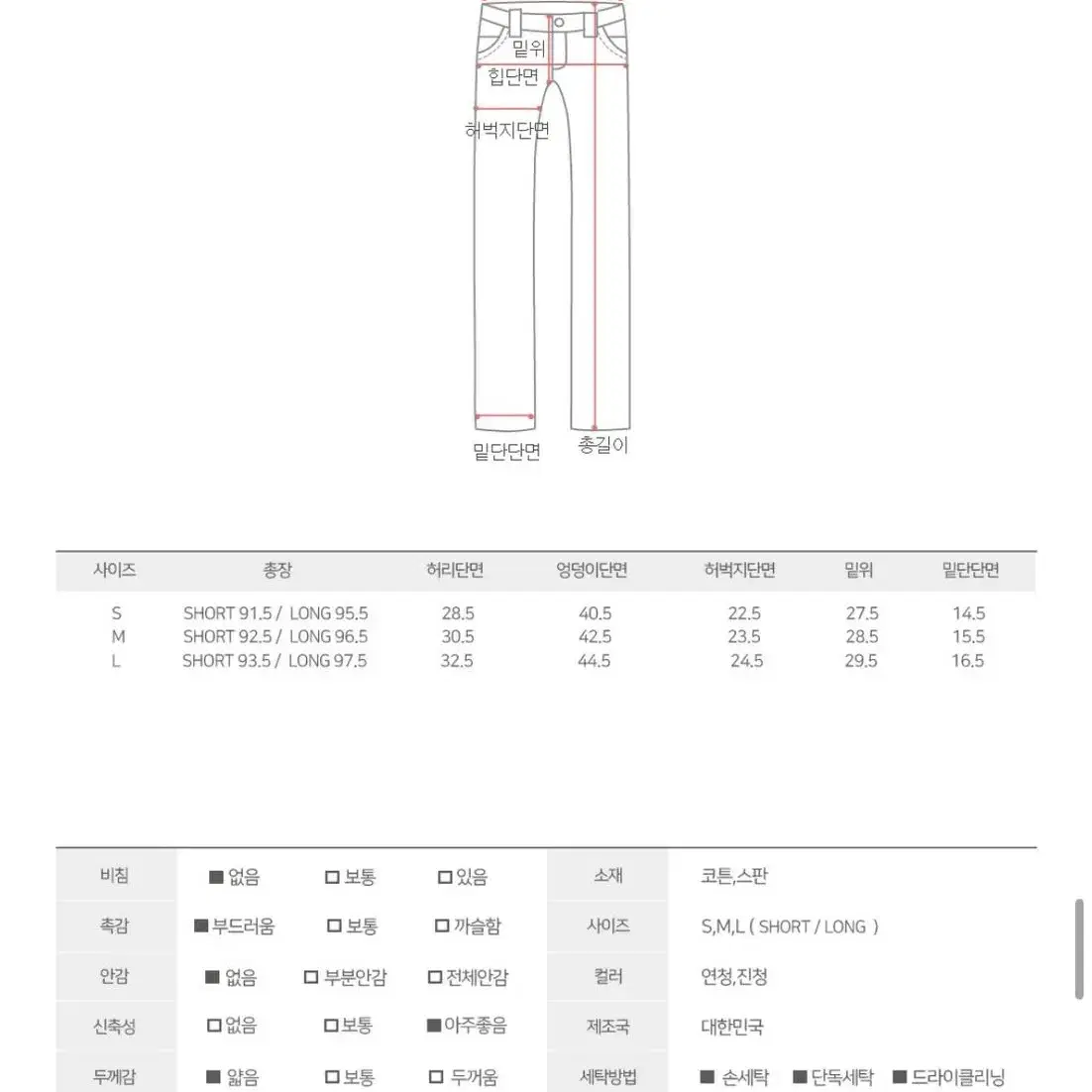 투버튼 히든밴딩 하이웨스트 스판 스키니 데님 팬츠