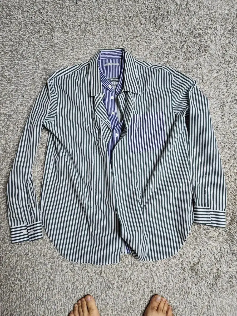 System Homme Genuine Layered Double Shirt Stripe Size 105