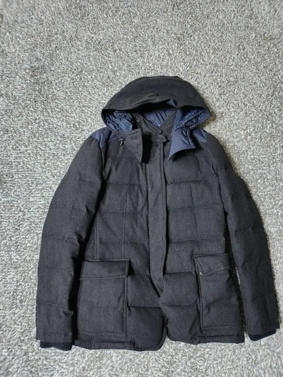 Solid Homme Genuine Goose Hooded Puffer, Size 100