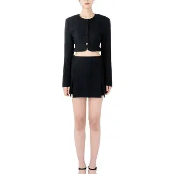 쓰리타임즈 threetimes Nettie slit mini skirt