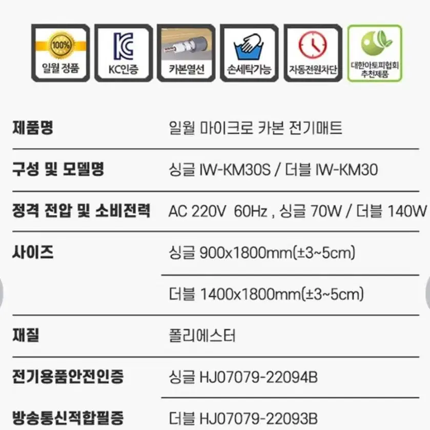 (새상품) 일월 마이크로 카본매트