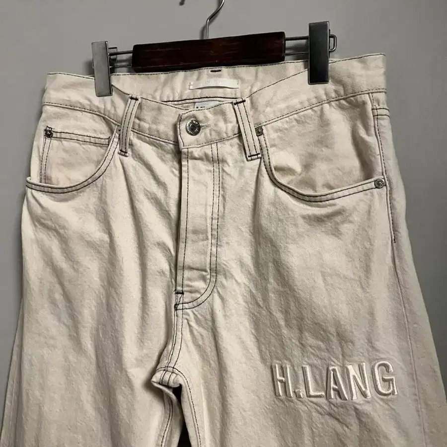 핼무트랭 Helmut Lang 레터링 화이트 데님 32