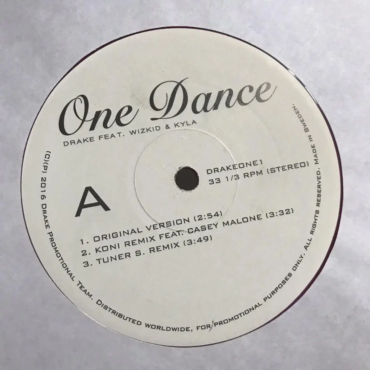 Drake - One Dance 12" Vinyl