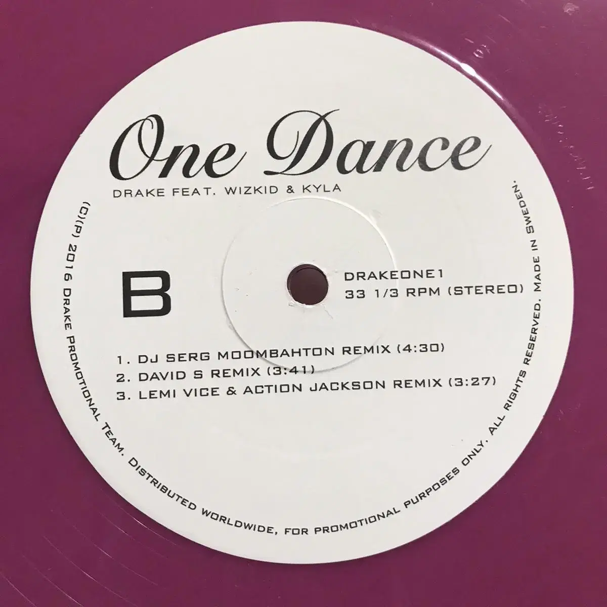 Drake - One Dance 12" Vinyl