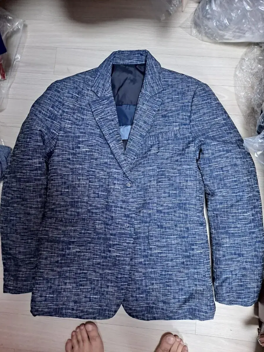 System Homme Genuine duck down padded blazer cobalt size 105