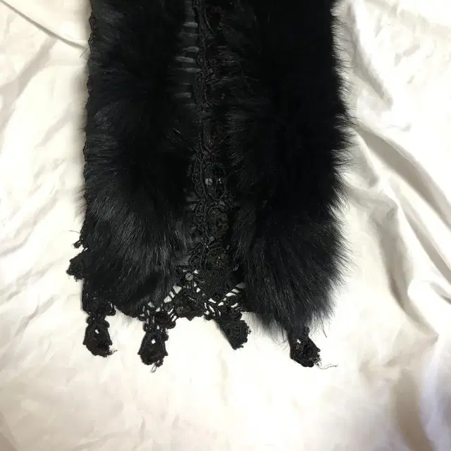 Vintage Spangles black fur muffler