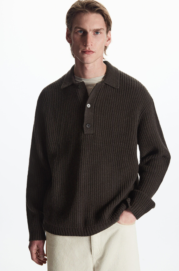 COS COS relaxed fit cashmere polo shirt for sale.