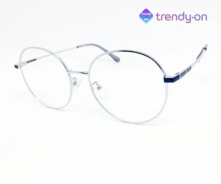 Trendyon Silver Round Glasses Frame Lightweight Unisex Frame 6E2O5 New