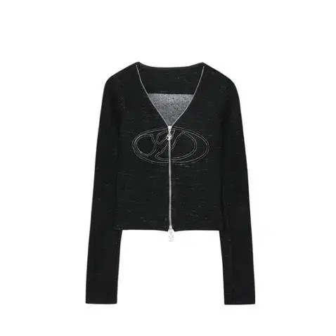 YUSE WOOL BLENDED ZIP CARDIGAN TOP black