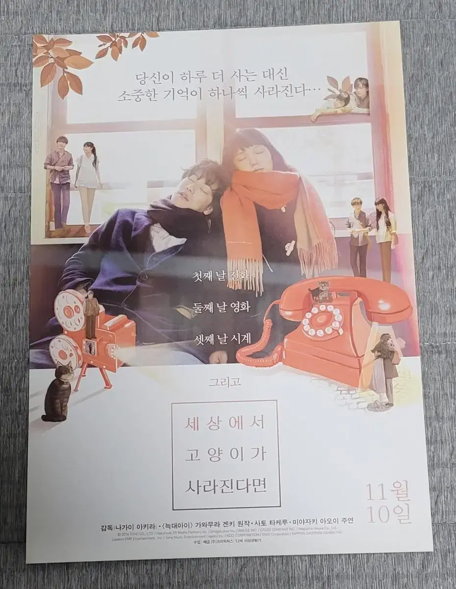 [영화팜플렛] 세상에서 고양이가 사라진다면 전단지 (2016) 사토타케루