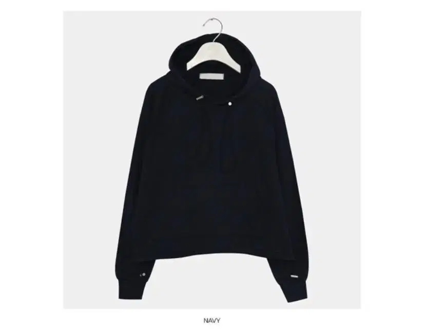 Aid Ain Crop Hoodie String Hoodie Navy Chopshot