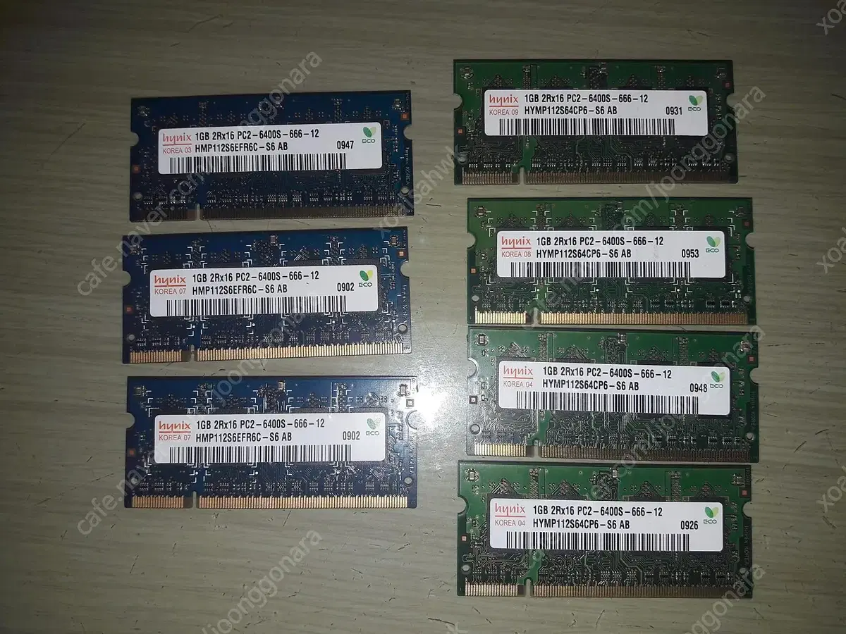 노트북램 pc2-6400s DDR2 1G 2개