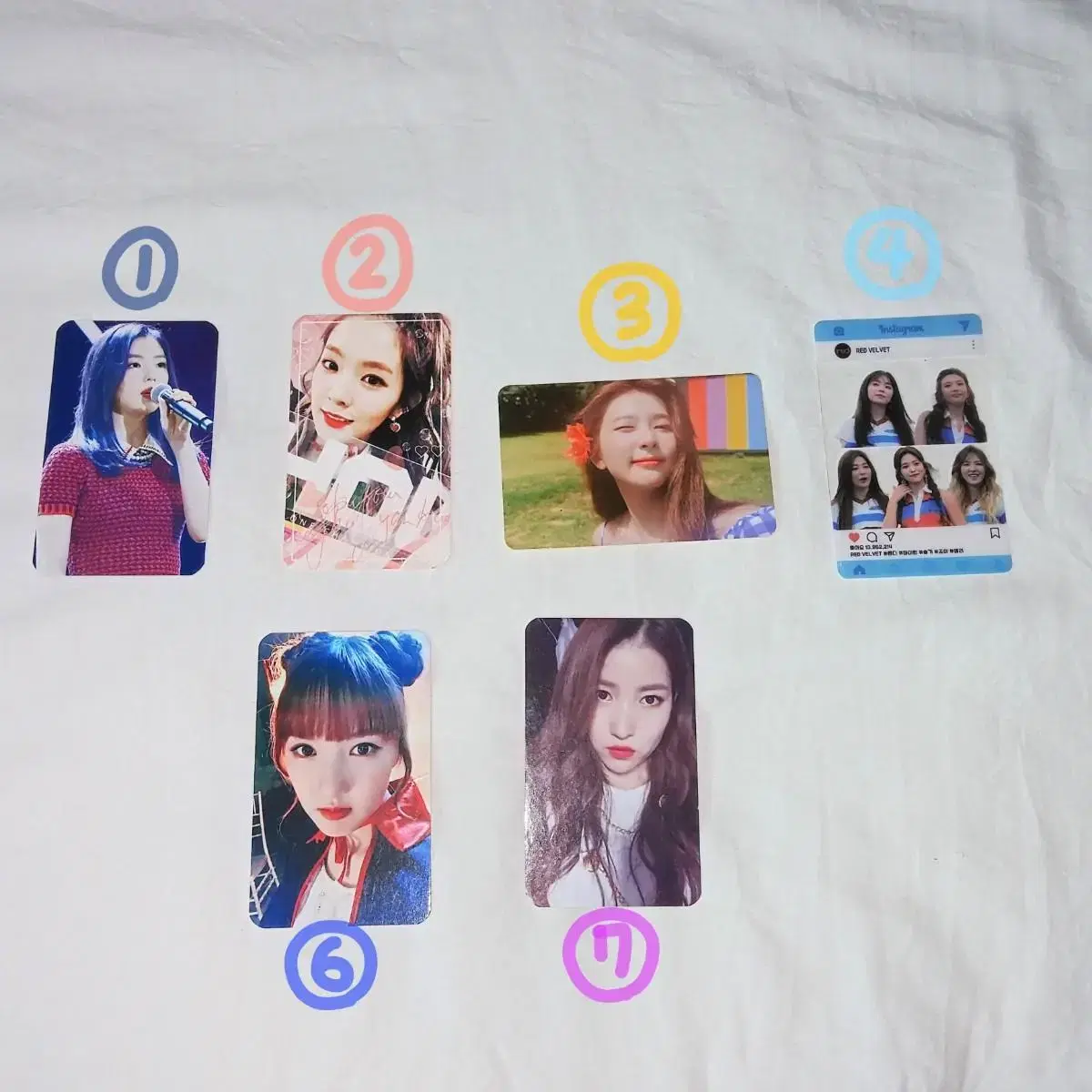 red velvet/seulgi/irene/gfriend yerin/gfriend sowon photocard