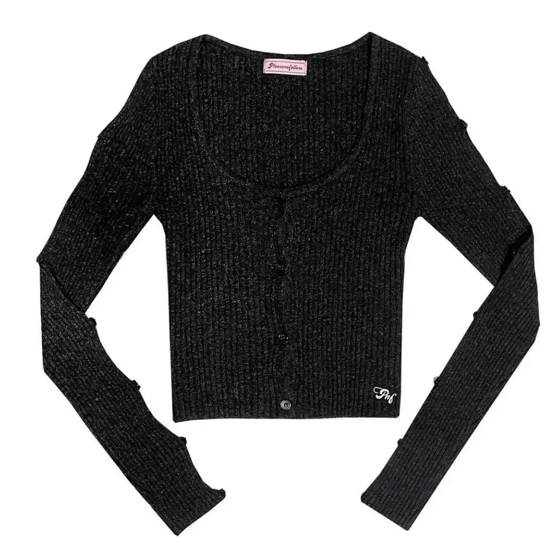 플리즈노팔로우 모브 가디건 플노팔 mov button knit top