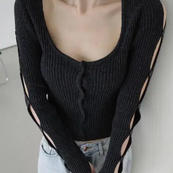 플리즈노팔로우 모브 가디건 플노팔 mov button knit top