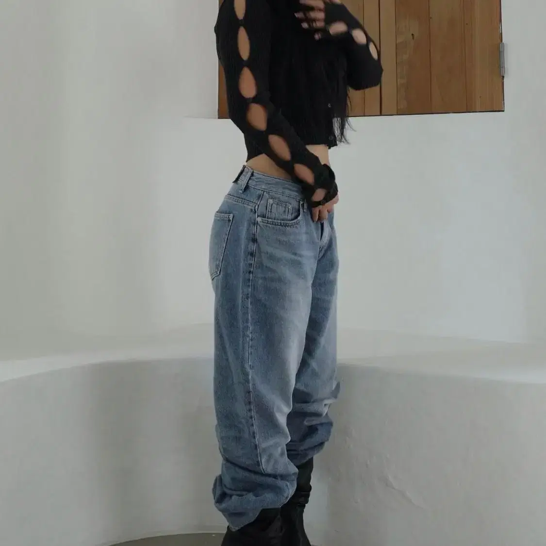 플리즈노팔로우 모브 가디건 플노팔 mov button knit top