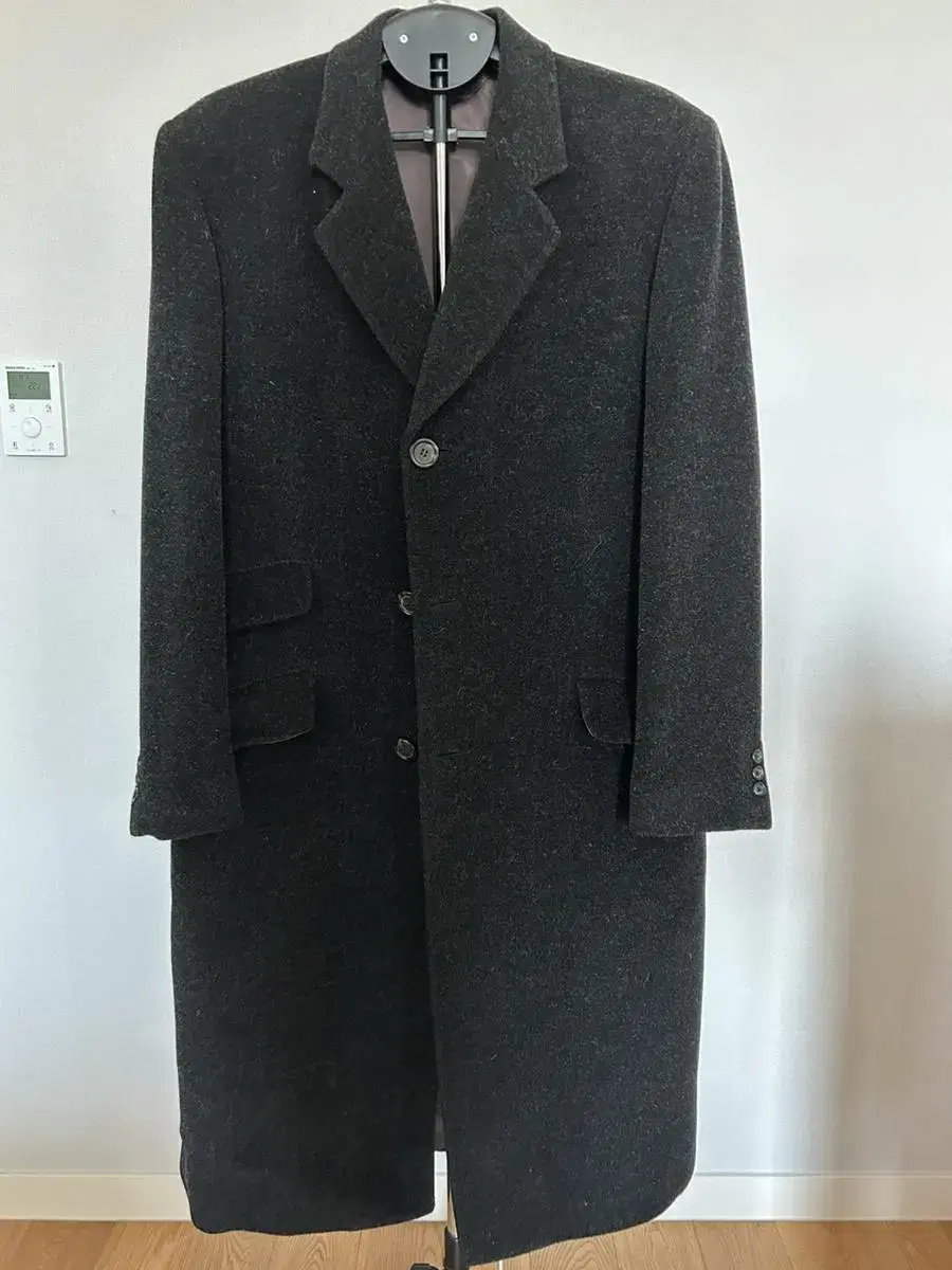 Men's formal long coat by Italian luxury house Trussardi