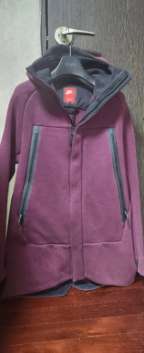 Nike Burgundy Hooded Jumper for sale