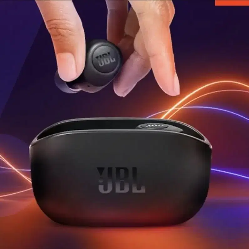 JBL 블루투스 이어폰 WAVE 100TWS 블랙색상 삼성정품 디자인어워