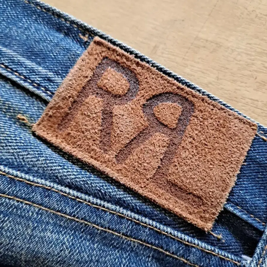 RRL 슬림 네로우 네바다 워시 셀비지 데님