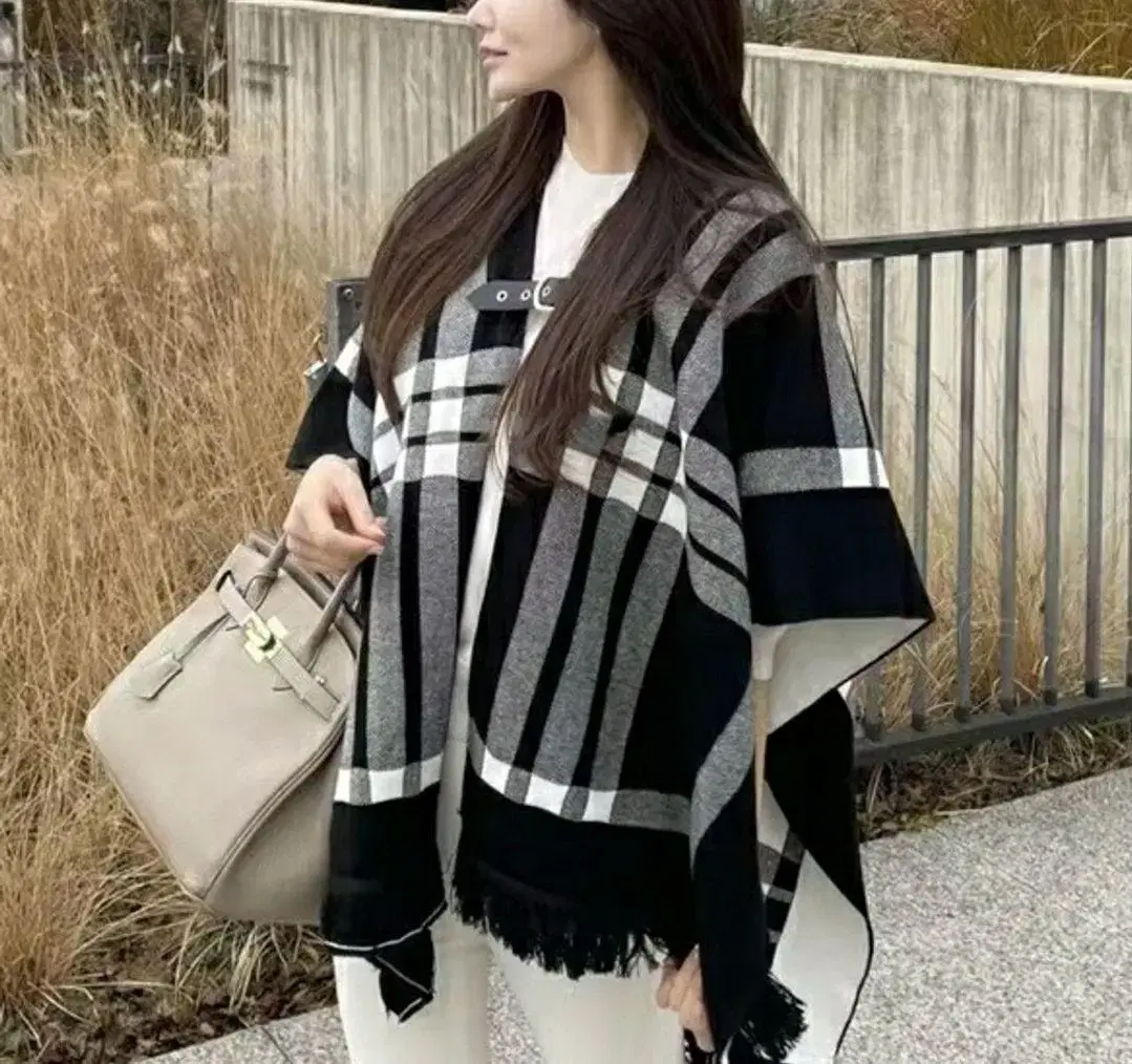 [Rabbit] Check Shawl Cardigan