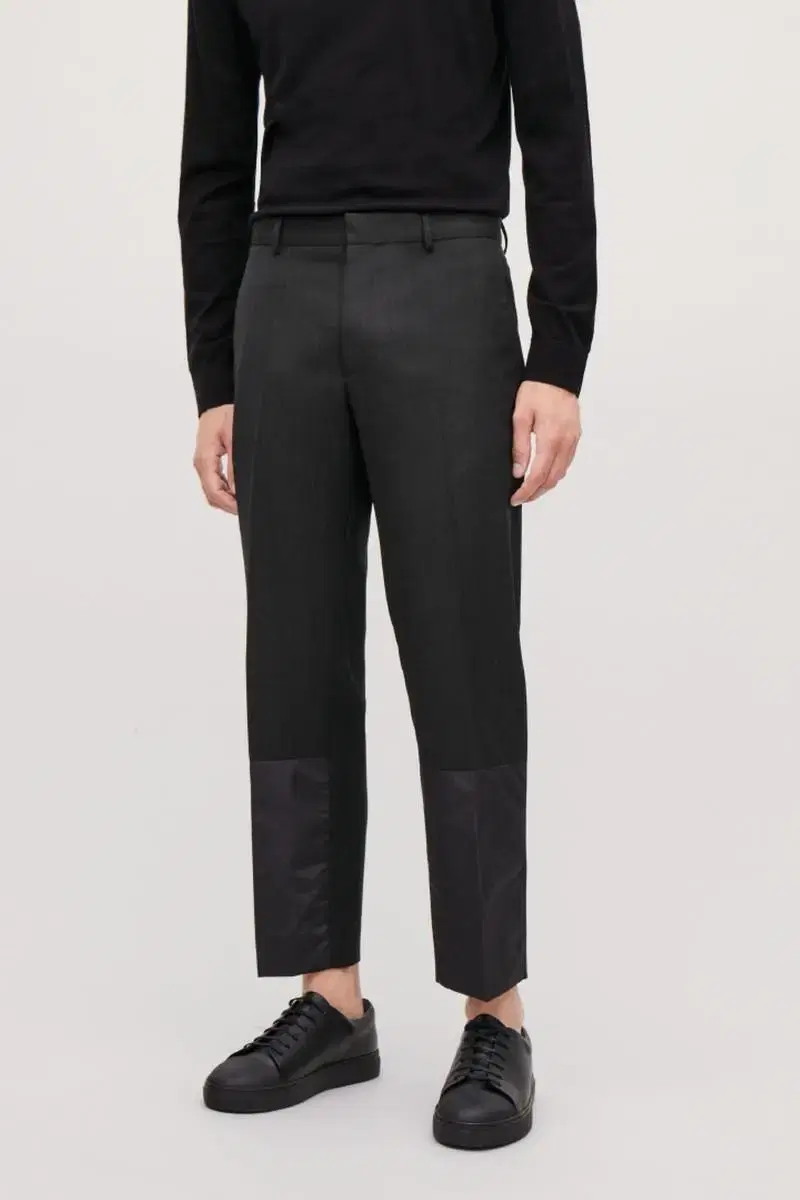 Course Patchwork Cropped Trousers 30" in Charcoal