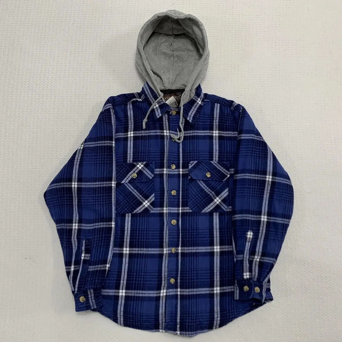 [L]Muscreek Hooded Flannel Shirt (C1-21-18)