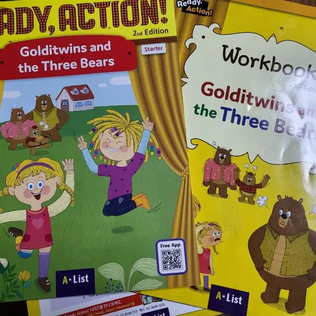 영어책 ready, action Golditwins three bears