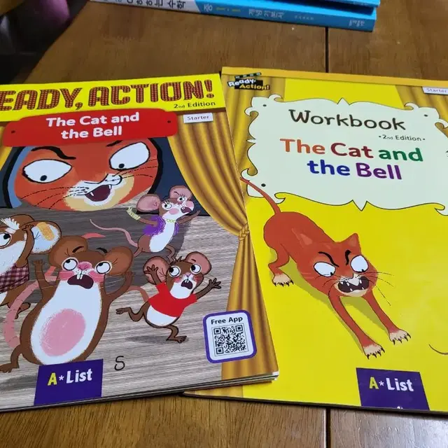 영어책 ready,action cat and bell