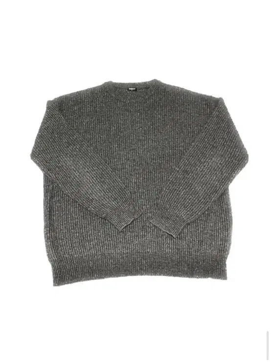 [Take E.JI] Lambswool Crewneck Overknit in Charcoal L