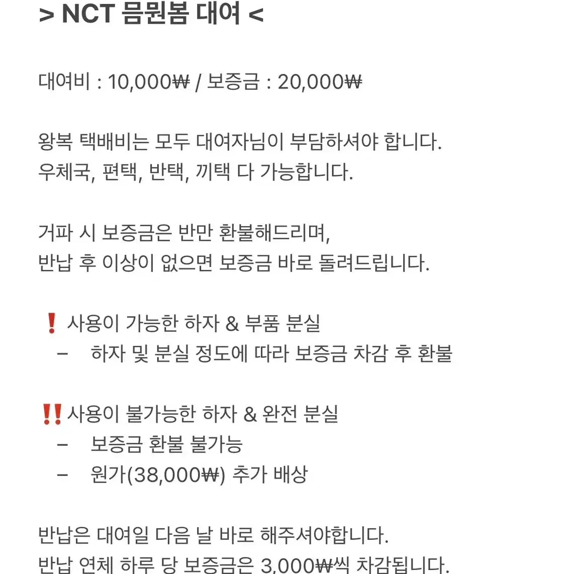 NCT 믐뭔봄 응원봉 대여