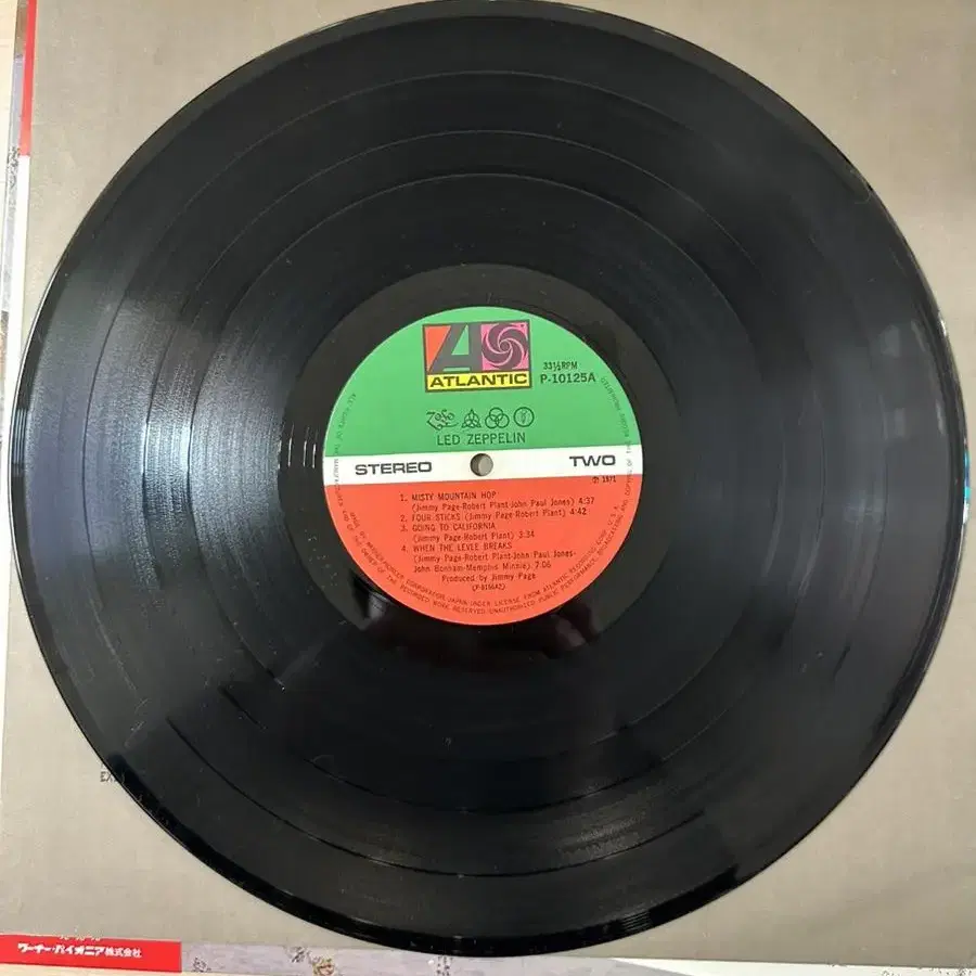 일본반 Led Zeppelin 레드제플린 4집 LP 1976