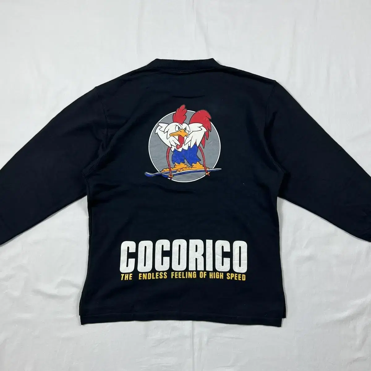 90s 엘레쎄 ellesse cocorico 프린트 맨투맨티