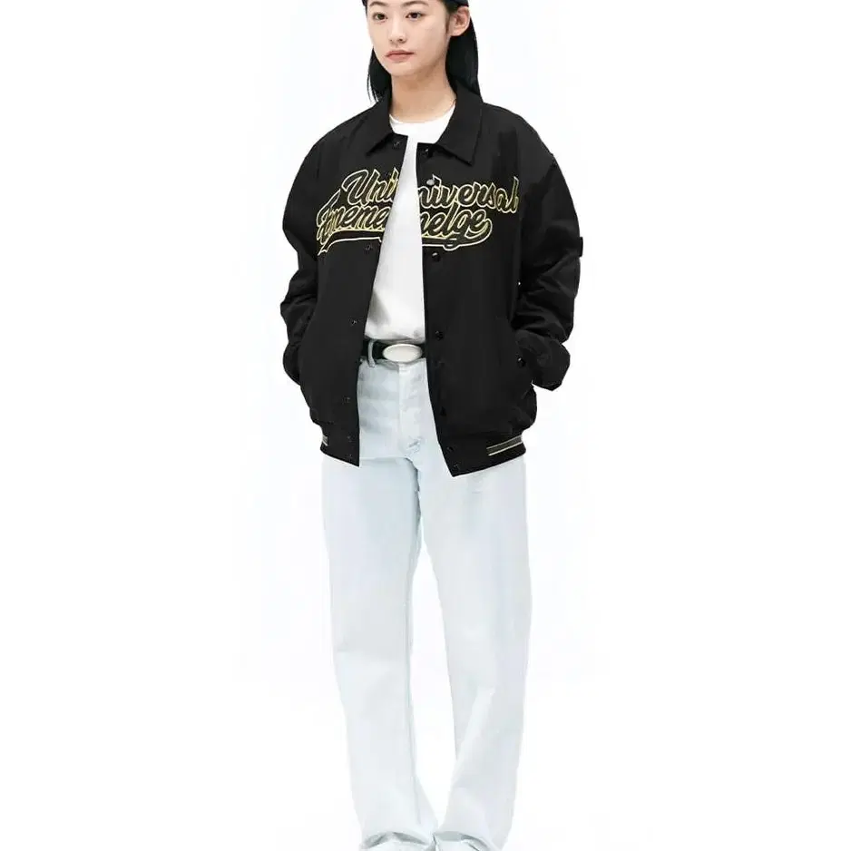 mmlg SPORTS JUMPER (BLACK)(바시티자켓)