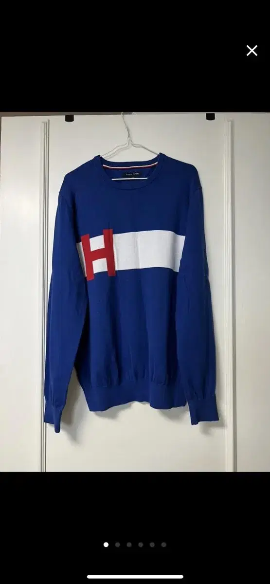 New Product) Tommy Hilfiger) Unisex L Size Big Logo Alphabet Knit