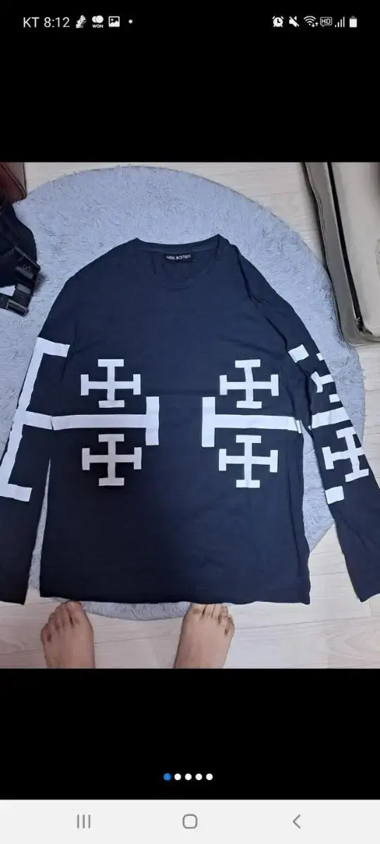 Authentic Neil Barrett black long sleeve tee, size 100